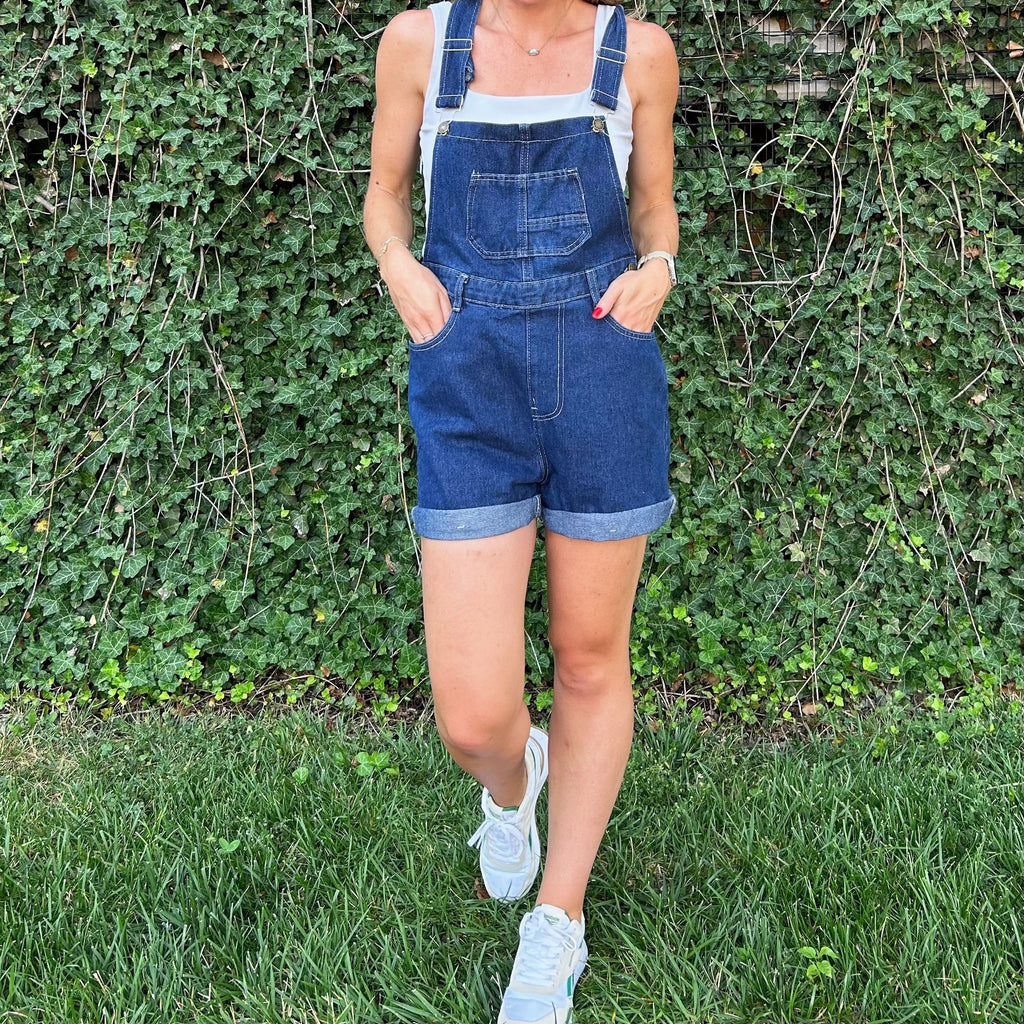 Denim Overall Shorts
