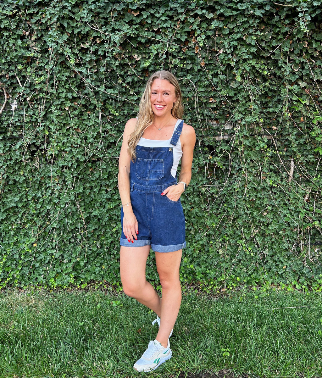 Denim Overall Shorts