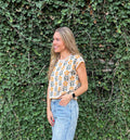 Floral Cap Sleeve Sweater Tee