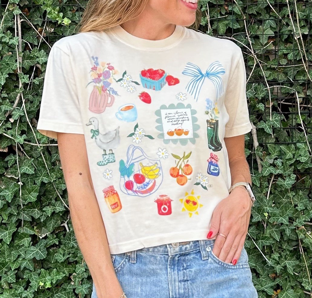 Market Day Cropped Graphic Tee