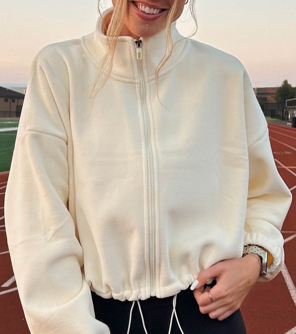 Varsity Fleece Drawstring Jacket