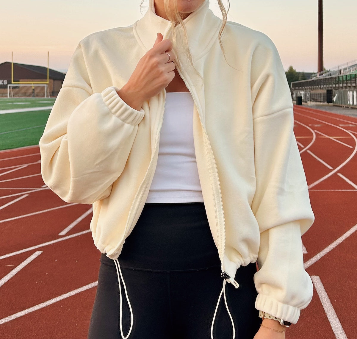 Varsity Fleece Drawstring Jacket